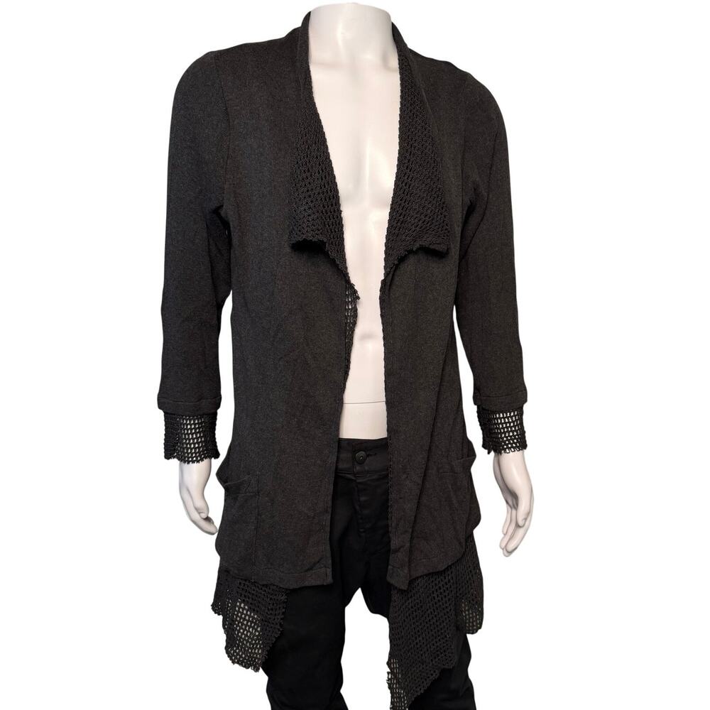Br.UNO by Bruno Tedioli Avant Garde Cardigan size XL Charcoal Gray Viscose Wool